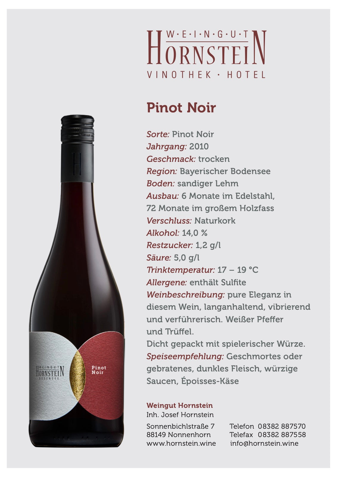 Weinexpertise 2010 | Pinot Noir QbA | trocken