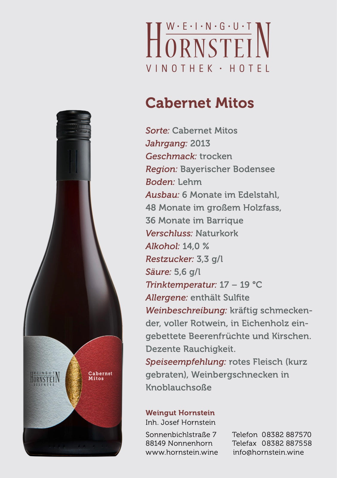 Weinexpertise 2013 | Cabernet Mitos QbA Magnumflasche 1, 5 L | trocken